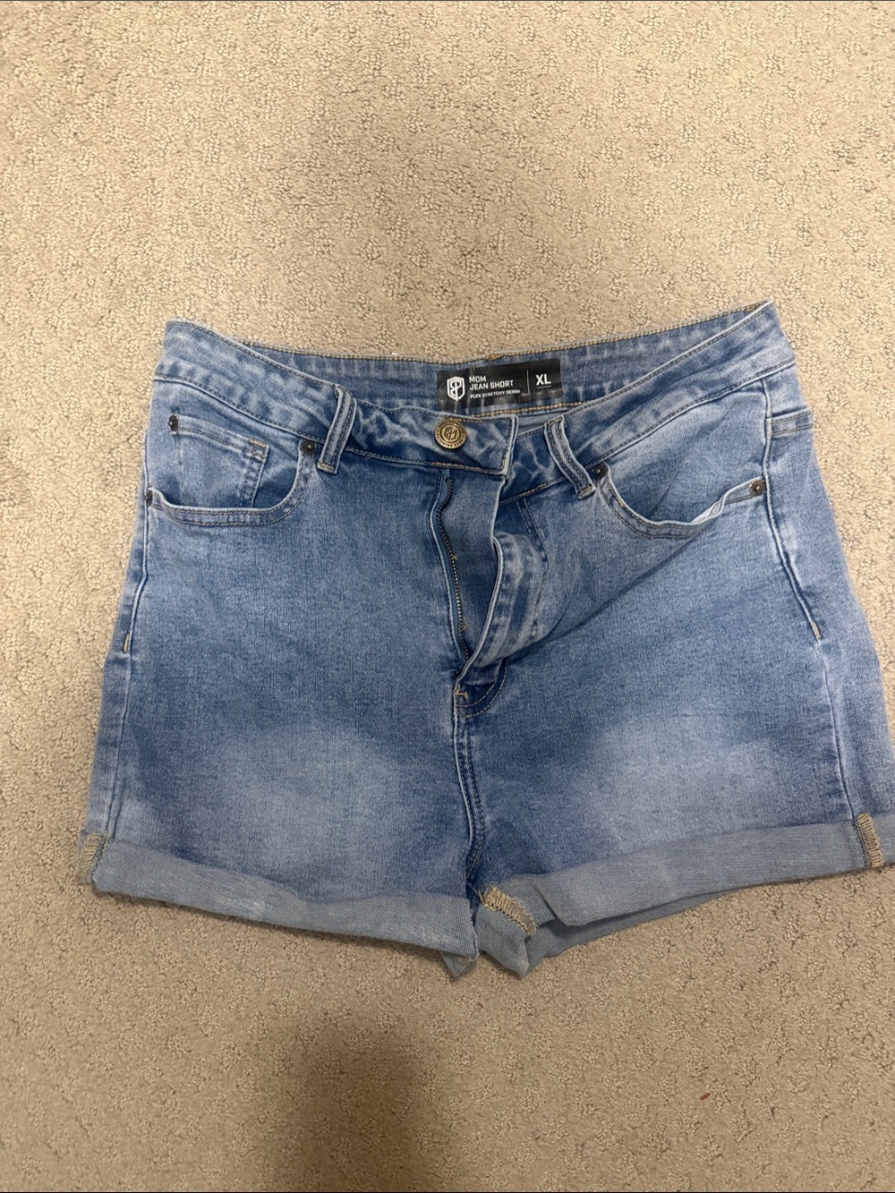 Born Primitive Mom Shorts Light Blue High-Rise Rolled Hem Jean Shorts NEVER WORN